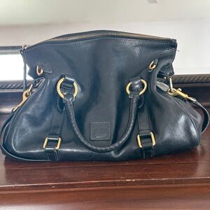 Dooney & Bourke Leather Shoulder Bag with Gold Hardware